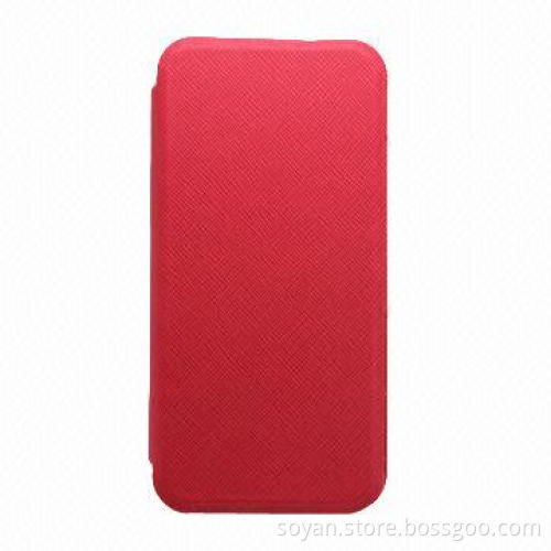 Book-Opened Style PU Leather Case with Rigid Grain for Apple iPhone All Series in Red Color